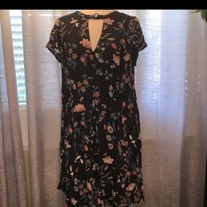 Torrid black floral midi dress